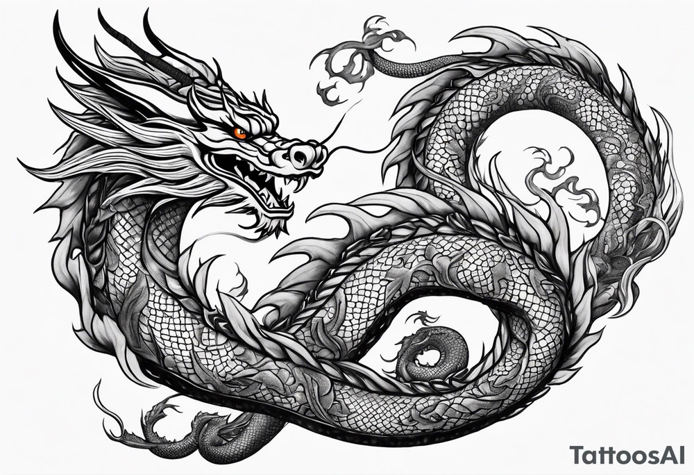 A wise dragon that is strong and looks like a shenlong tattoo idea