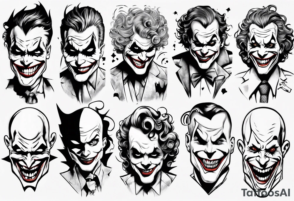joker arm sleeve tattoo idea