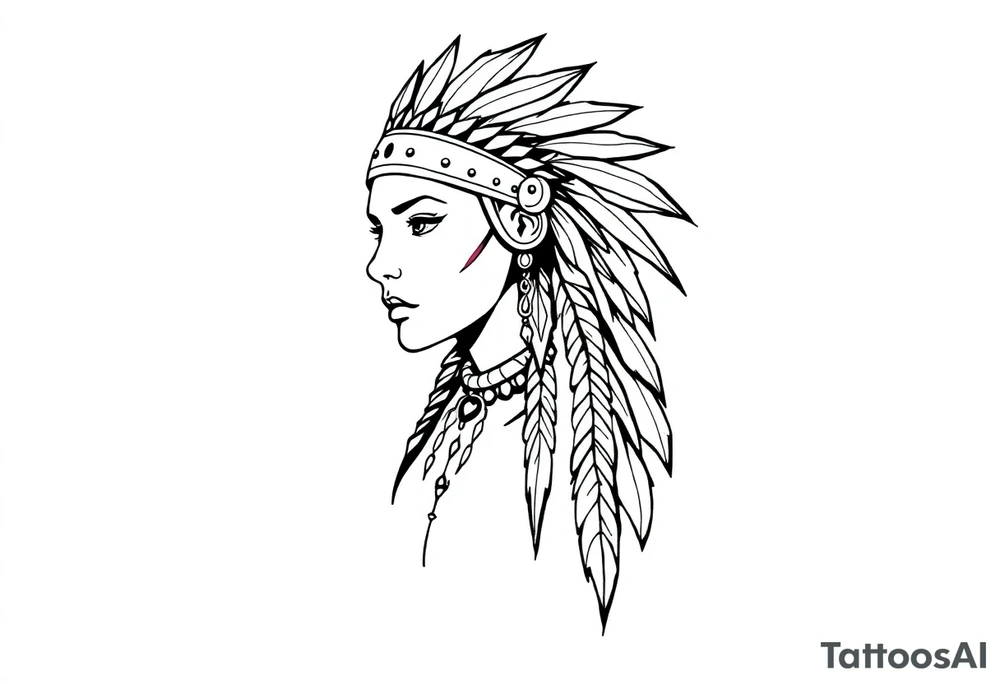 Female Native American tattoo idea
