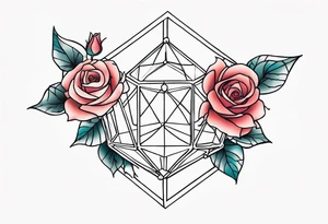 Tesseract and roses tattoo idea