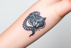 Snake and tiger tattoo idea