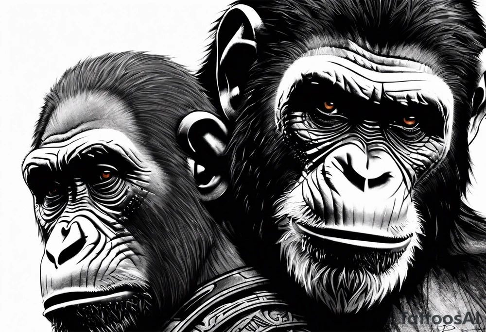 Caeser from the movie planet of the apes tattoo idea
