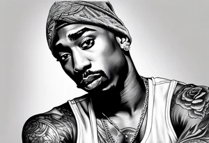 2pac as a sleeve los Angeles tattoo idea