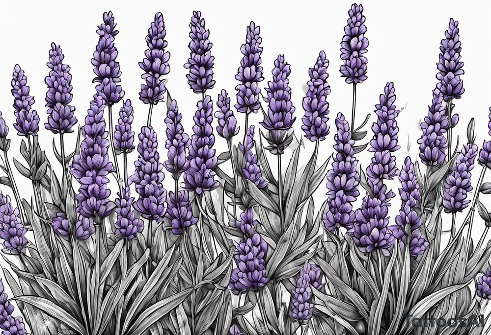 lavender in a bundle so that the whole picture can be seen tattoo idea