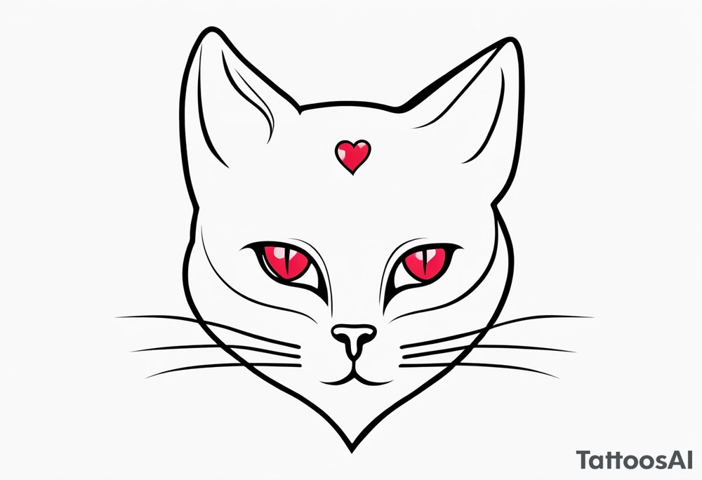A cat with a heart tattoo idea