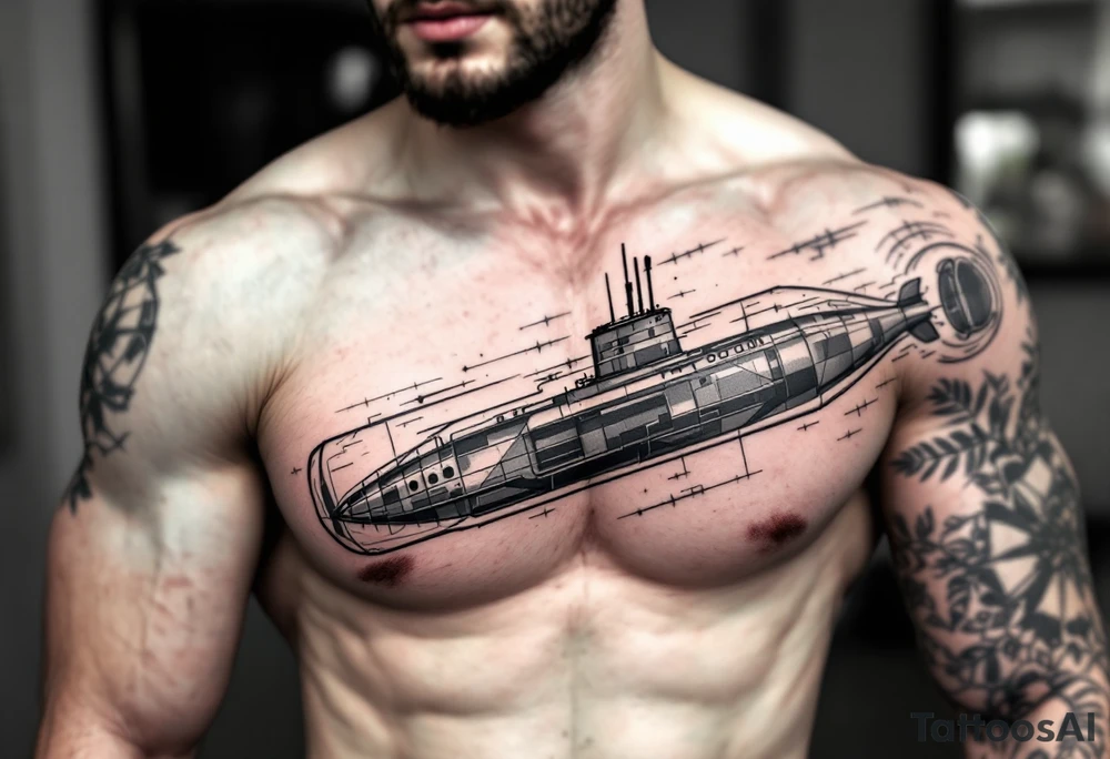 Ohio class submarine in a bottle tattoo idea