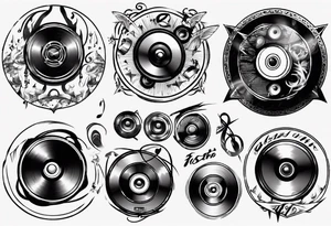 speaker music disc jokey tattoo idea