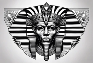 Black pharaoh skull tattoo idea