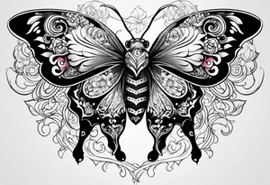 Butterfly and bull tattoo idea