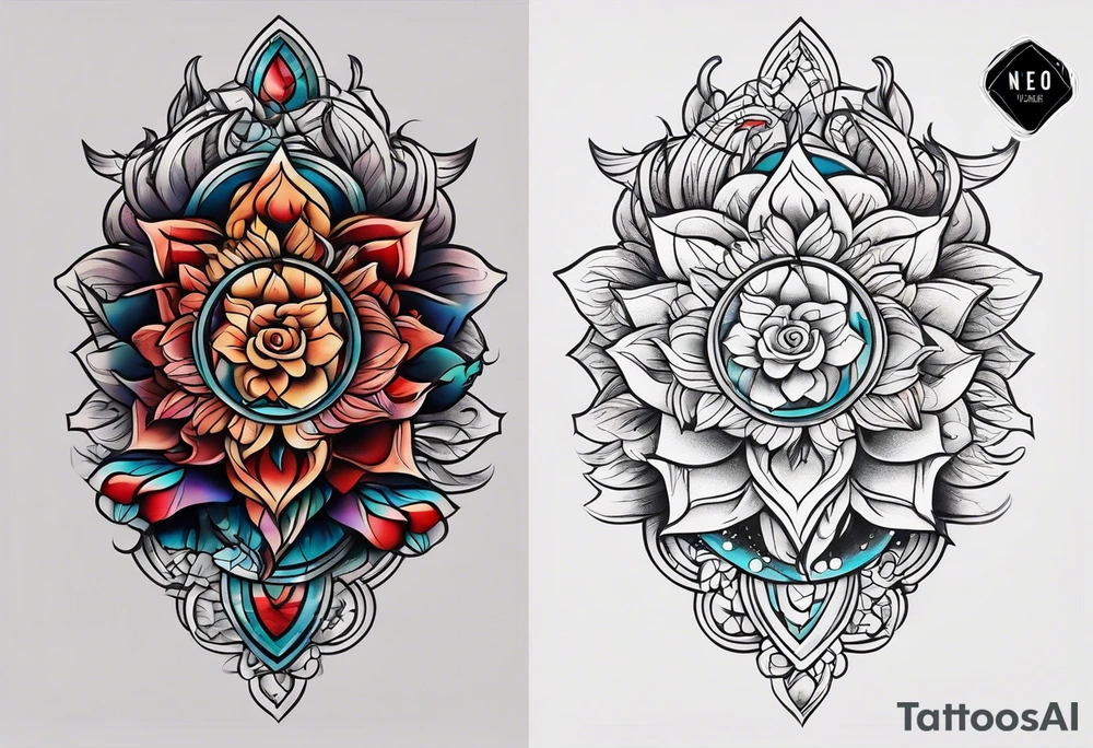 male neo traditional knee tattoo tattoo idea