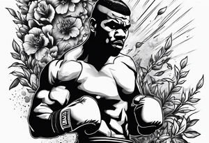 A boxer beating up a bush tattoo idea