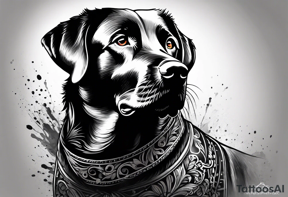 Black Labrador tattoo idea