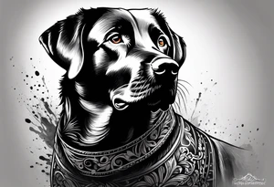 Black Labrador tattoo idea