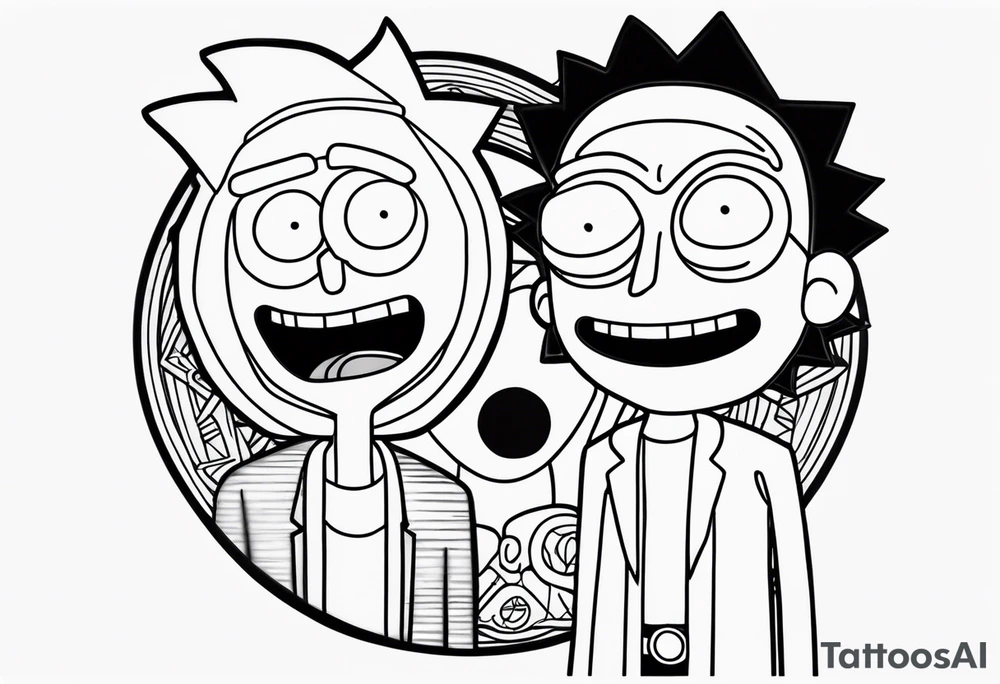 Ricky e morty minimalista tattoo idea