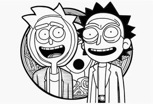 Ricky e morty minimalista tattoo idea