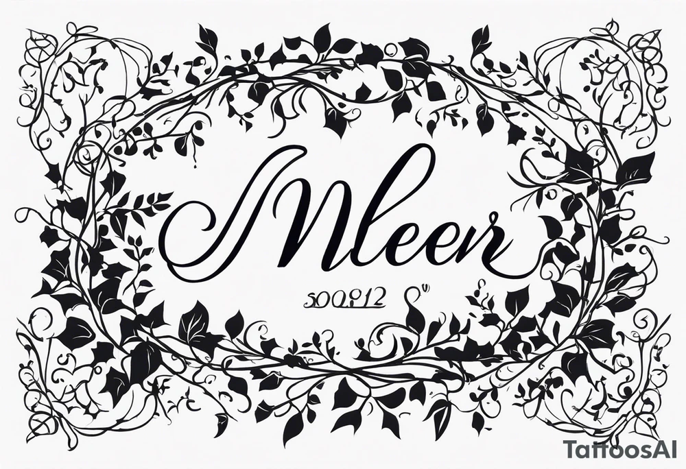 31.8742° N, 91.1366° W, with very simple ivy vines on both sides. tattoo idea