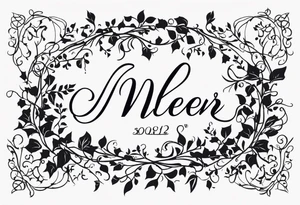 31.8742° N, 91.1366° W, with very simple ivy vines on both sides. tattoo idea