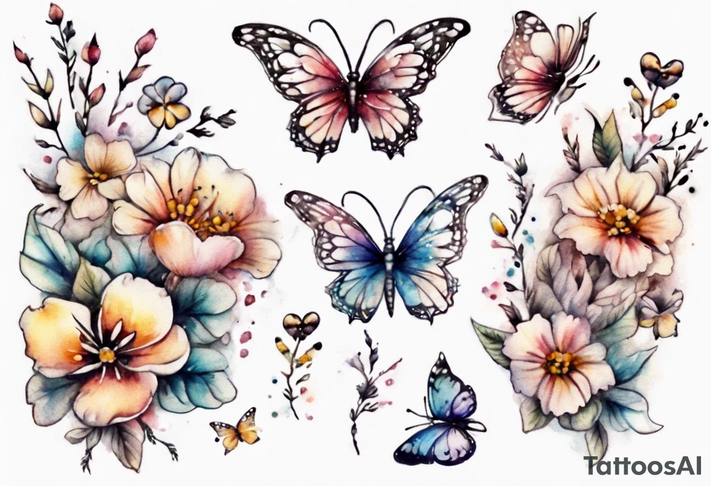 small flowers
tiny butterflies
weaved together 
pretty
delicate
on my leg tattoo idea
