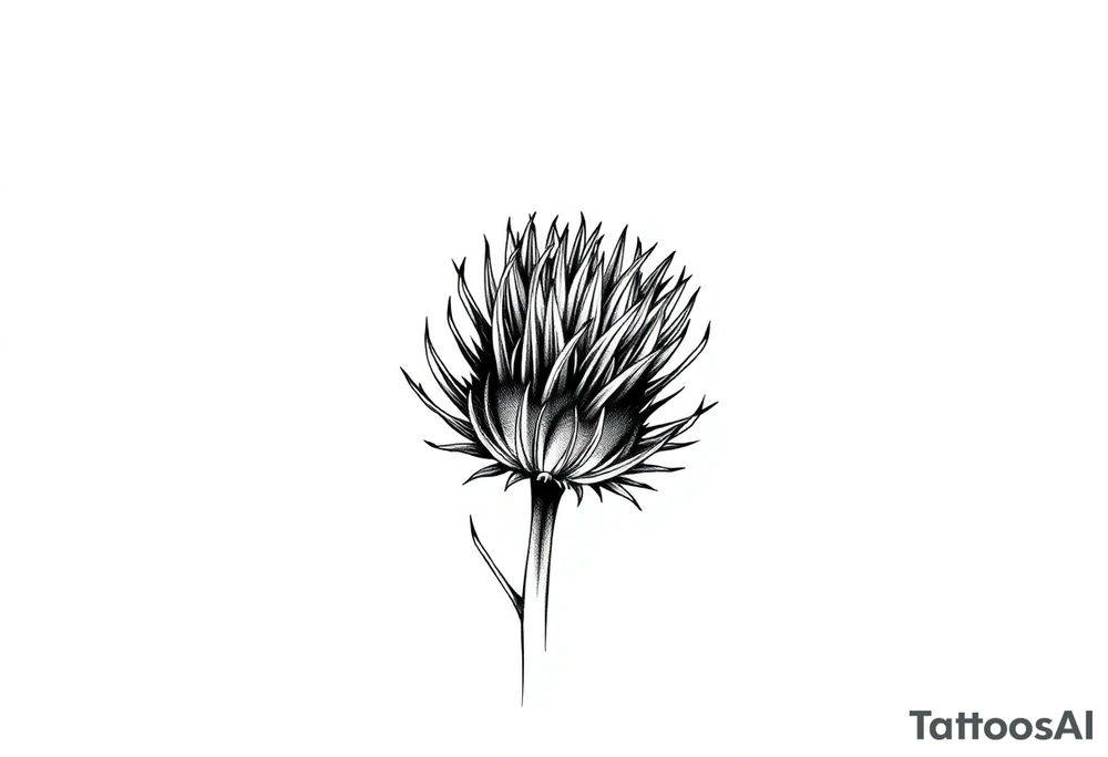 thistle minimalist tattoo idea