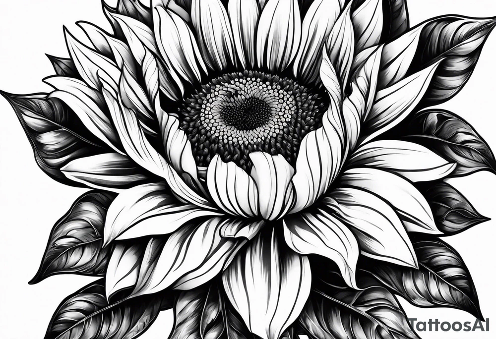 Flower fire an a sunflower tattoo idea