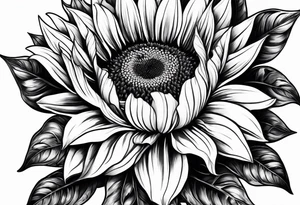 Flower fire an a sunflower tattoo idea