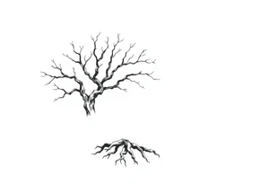 tree with 6 branches and 6 roots tattoo idea