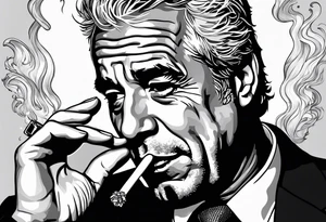 jeffery epstein smoking cigarette tattoo idea