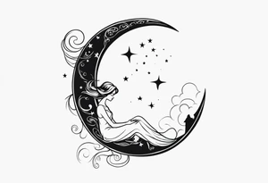 Moon, fairy tattoo idea