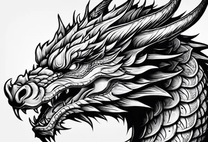 Dragon head facing front tattoo idea