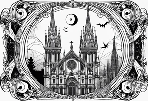 Jack Skellington with duomo of milano tattoo idea