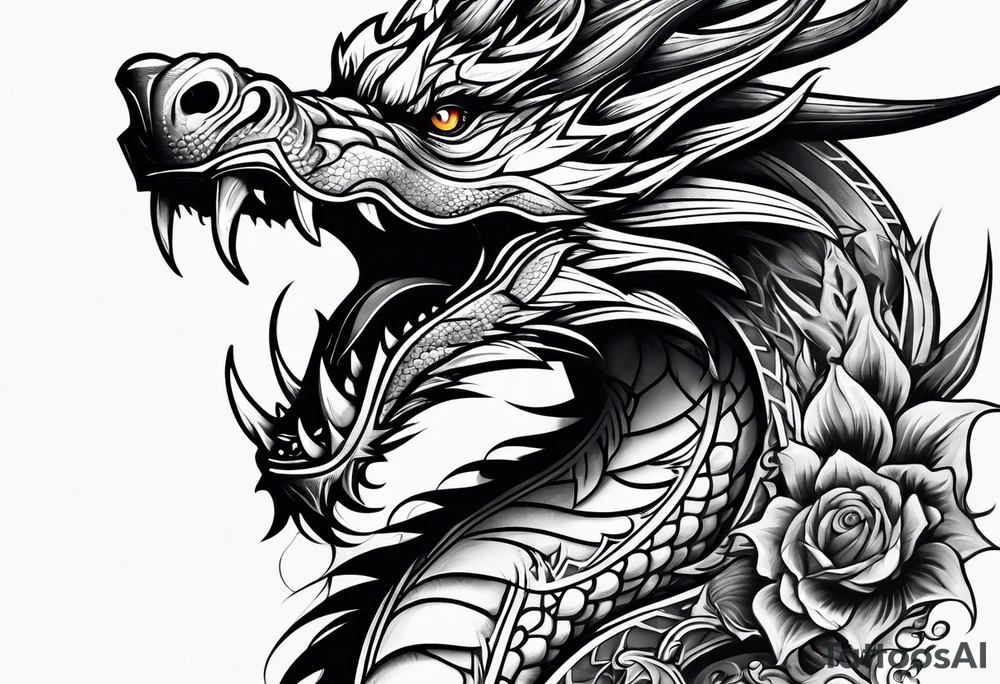 roaring dragon tattoo idea