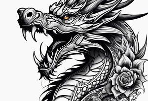 roaring dragon tattoo idea