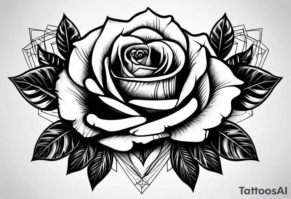 A rose tattoo with skeleton bone fingers tattoo idea