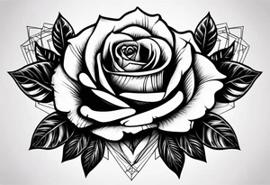A rose tattoo with skeleton bone fingers tattoo idea