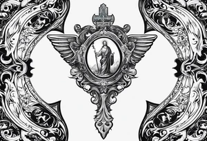 front neck tattoo men christianity tattoo idea