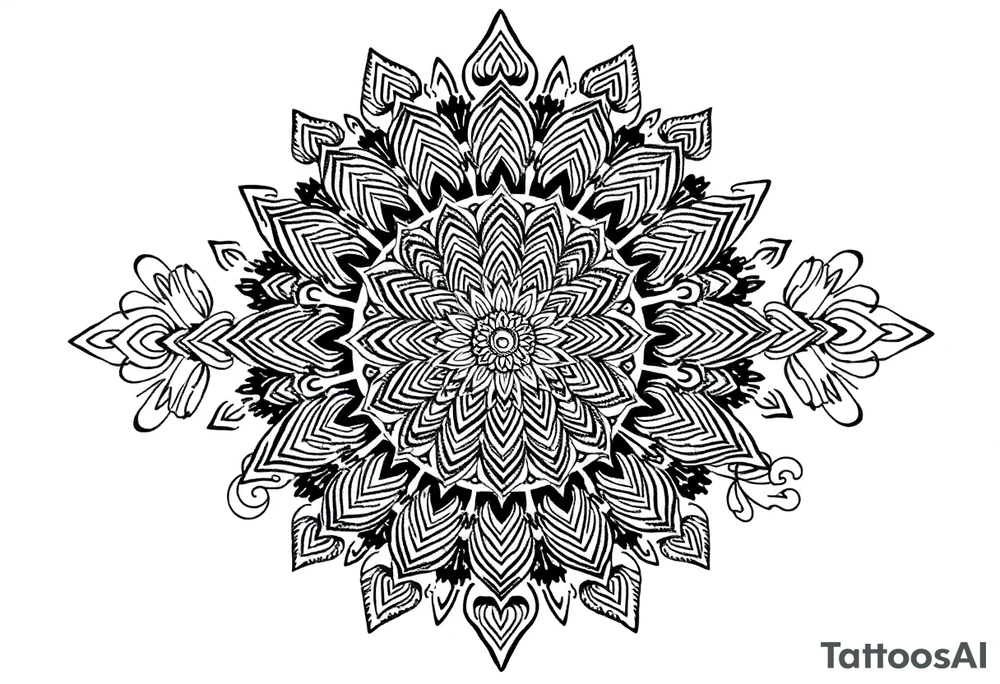 long mandala with ancient rhyme tattoo idea