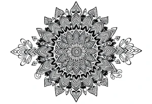 long mandala with ancient rhyme tattoo idea
