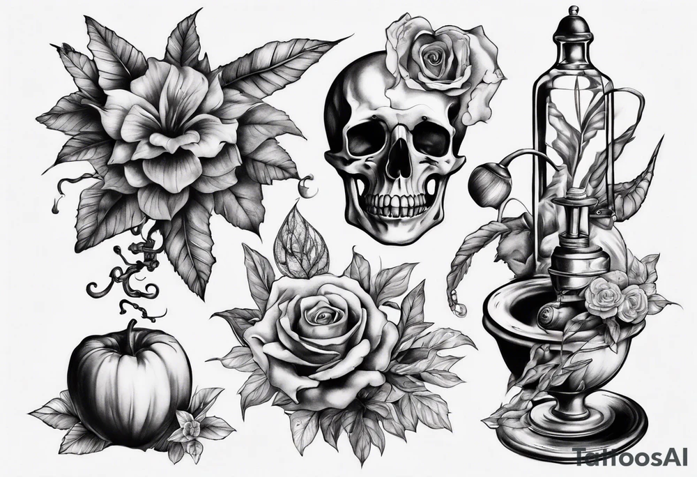 Still life scene tattoo idea