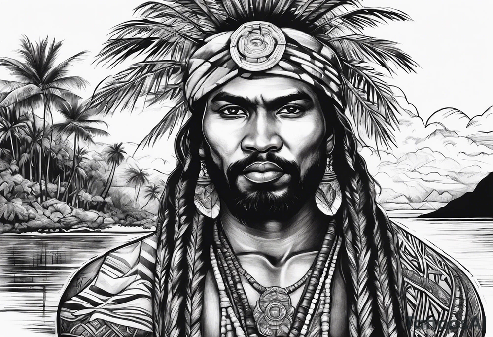 kanu and palms in a Laguna tattoo idea