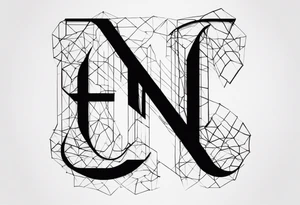 letters “ E S C M” meshed together tattoo idea
