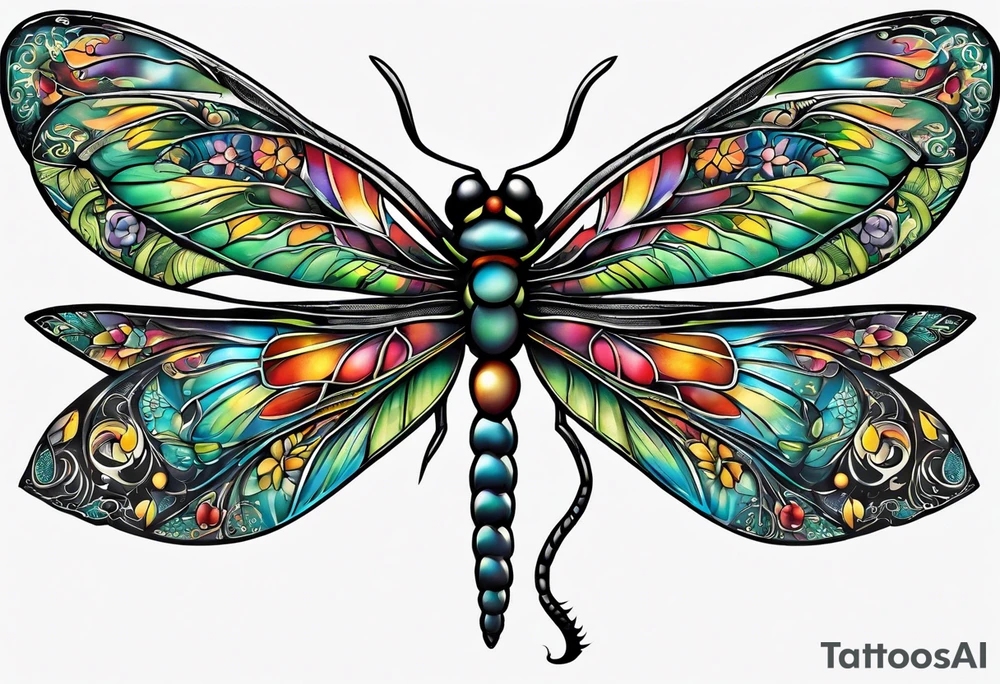 dragon fly with I will follow written under tattoo idea
