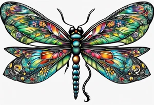 dragon fly with I will follow written under tattoo idea