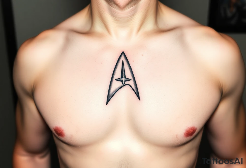 Star Trek Captain Kirk emblem on front left breast tattoo idea