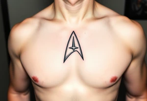 Star Trek Captain Kirk emblem on front left breast tattoo idea