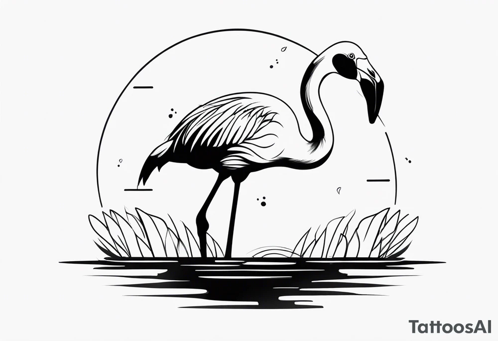 cute flamingo tattoo idea