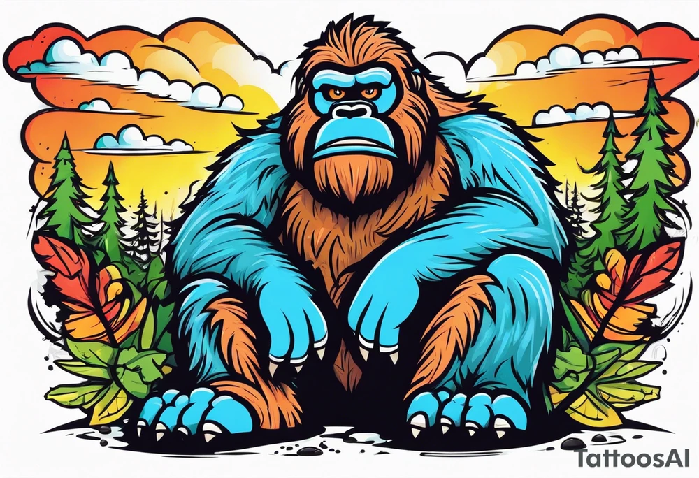 depressed bigfoot tattoo idea