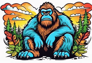 depressed bigfoot tattoo idea