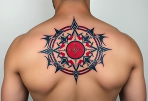 round tattoos with space theme. It can have red color tattoo idea