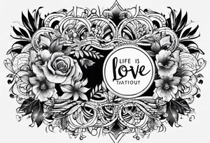 life is about love tattoo idea