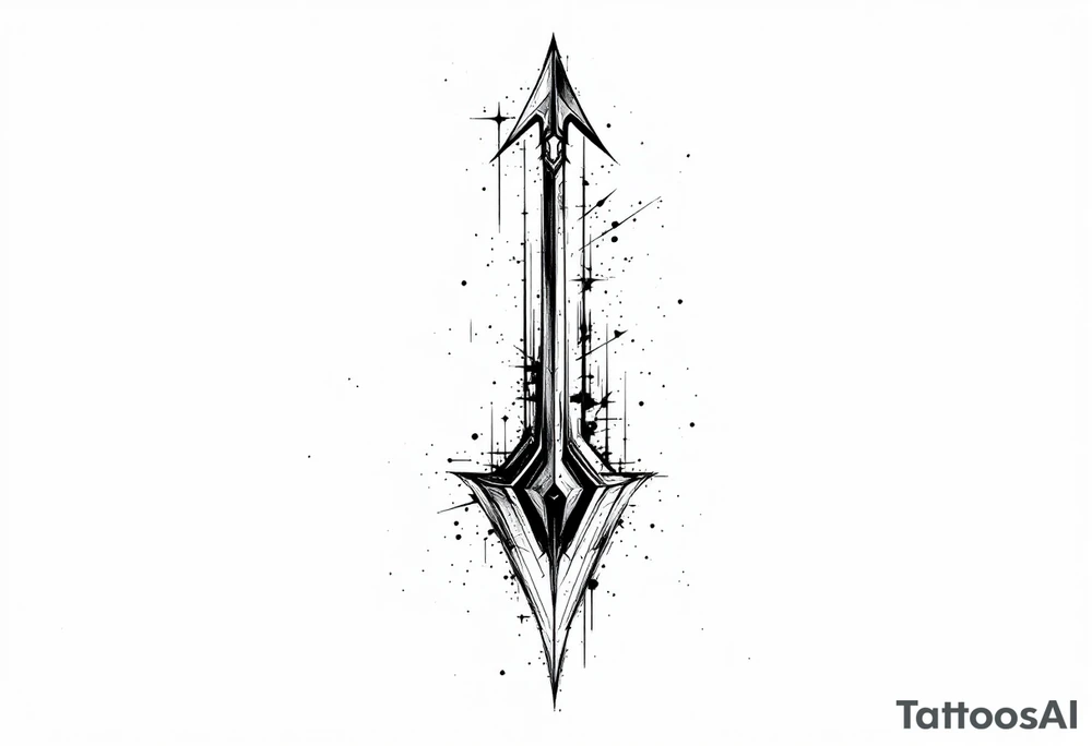 one  arrow  that look down tattoo idea